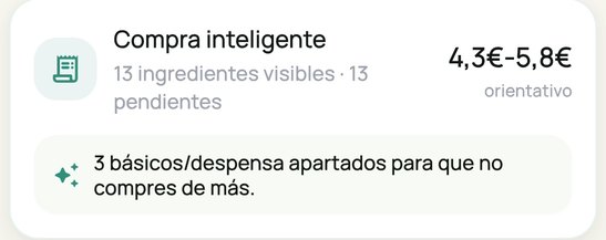 Compra inteligente con el precio orientativo de la semana